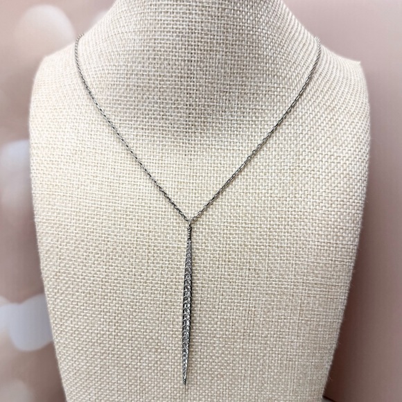 Michael Kors Jewelry - Michael Kors Silver-Tone Crystal Matchstick Pendant Necklace